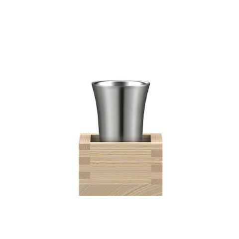 Stainless Steel Sake Cup and Measuring Box
