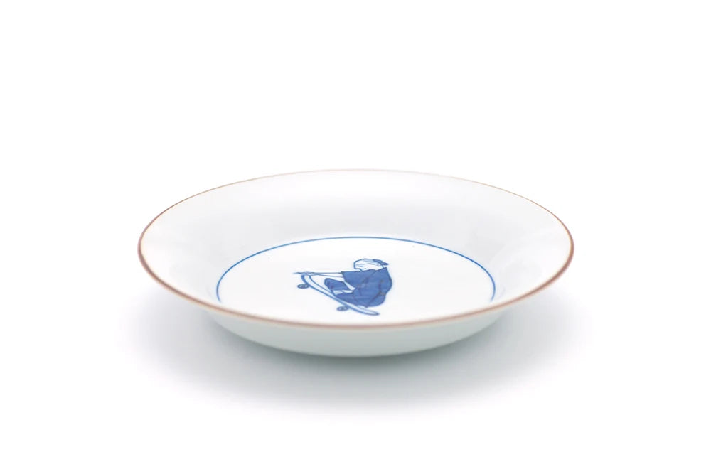 Choemon Kiln Ceramic Plate with Skateboarder